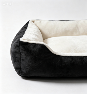 ABBEY & RICHARD Large Bolster Dog Bed for Big Dogs – 36" x 27", Soft Comfort Orthopedic Pet Bed in Black & Gray