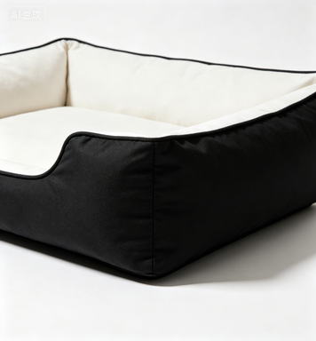 ABBEY & RICHARD Large Bolster Dog Bed for Big Dogs – 36" x 27", Soft Comfort Orthopedic Pet Bed in Black & Gray