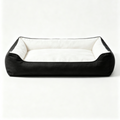 ABBEY & RICHARD Large Bolster Dog Bed for Big Dogs – 36" x 27", Soft Comfort Orthopedic Pet Bed in Black & Gray