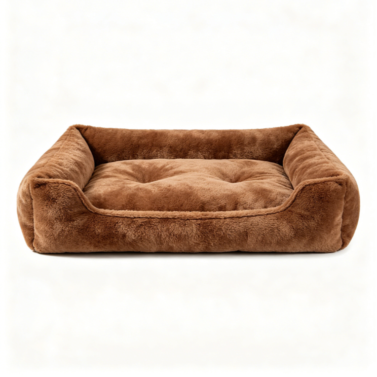 ABBEY & RICHARD Extra Large Plush Pillow Dog Bed for Large Breeds – 38" x 48", Ultra Soft Comfort Pet Sleeping Mat in Tan