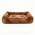 ABBEY & RICHARD Extra Large Plush Pillow Dog Bed for Large Breeds – 38" x 48", Ultra Soft Comfort Pet Sleeping Mat in Tan